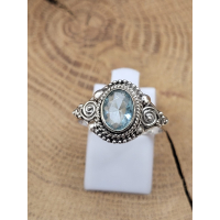 Echt zilveren Ring met Topaas maat 17